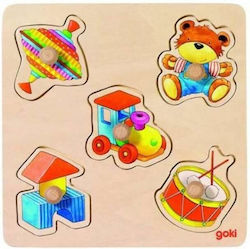 Wooden Kids Peg Puzzle Vehicles for 1+ Years 5p...
