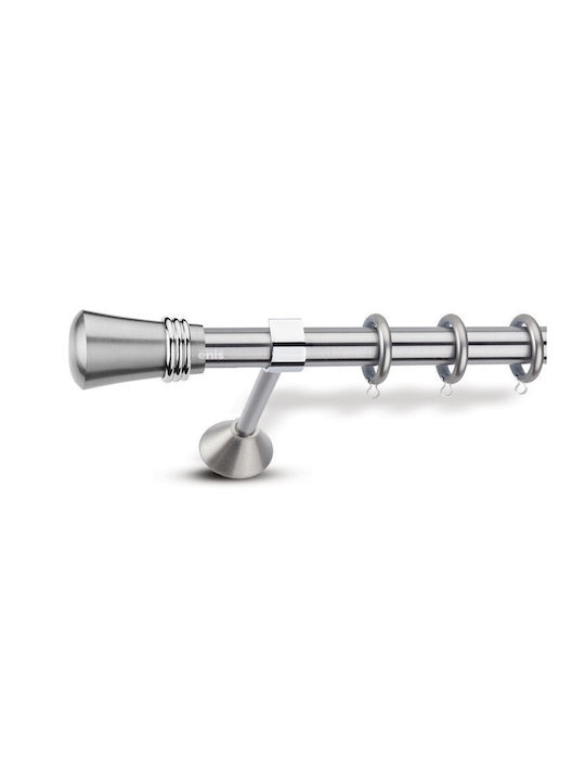 Enis by Domus Metallisch Vorhangstange Lemnos Doppel mit Schiene Φ25mm 240cm Nickel Matte - Chrome