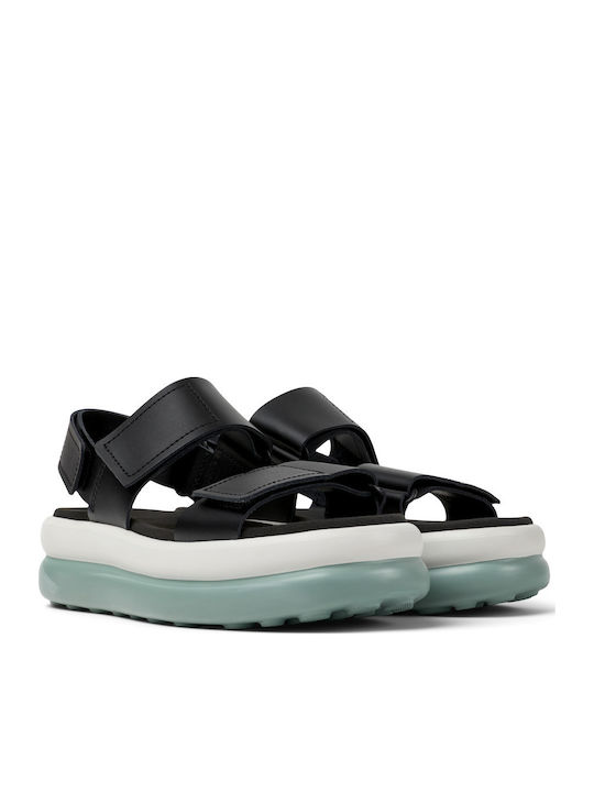 Pelotas Flota Up Δερμάτινα Γυναικεία Σανδάλια Flatforms Μαύρα