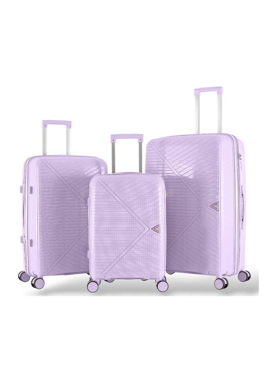 Playful Bags Βαλίτσες Ταξιδιού Σκληρές Λιλά με 4 Ρόδες
