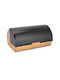 Elitehoff Ψωμιέρα με Καπάκι από Bamboo Μαύρη 39x28.5cm
