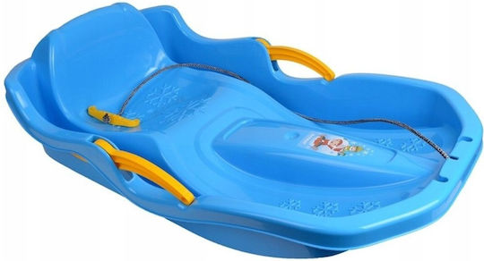 Children's Plastic Sled Backrest Brakes Blue Marmat 80 x 43cm