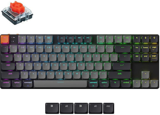 Keychron K1 V6 QMK K1X-B1 Wireless Gaming Mechanical Tenkeyless Keyboard with Keychron Red Switches and RGB Lighting English US