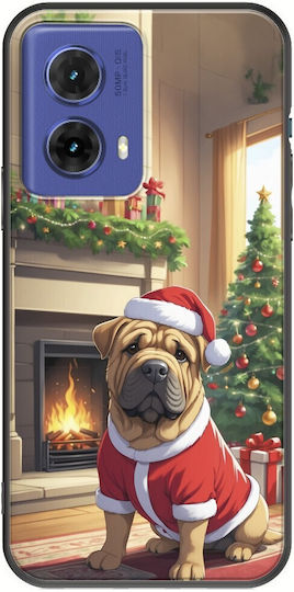 Xmas Animals Dog Motorola Moto G85 5G Black TPU Black Silicone