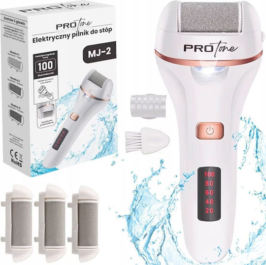 Set Electric de Pile pentru Călcâie Protone Afișaj Digital Baterie 1200 mAh Încărcare USB Rezistent la Apă 2 Viteze 2400 RPM 3 Capete Incluse Lanternă LED Îndepărtare Piele Moartă