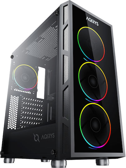 Aqirys Antares Gaming Midi Tower Κουτί Υπολογιστή με Πλαϊνό Παράθυρο και ARGB Φωτισμό Μαύρο