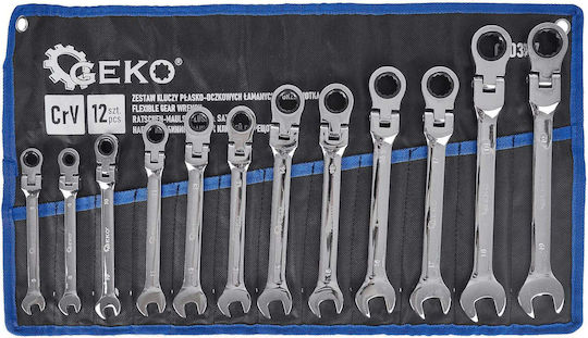 Kombinationsschlüsselsatz Ratsche 8-19 mm 12-teilig Geko G10337