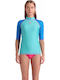 Arena Rash Vest Women's Short Sleeve Sun Protection Shirt Blue