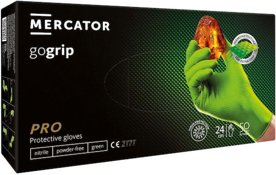 3D нитрилови ръкавици Gogrip зелени размер M 50 бр