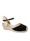 Women's Suede Platform Espadrilles Black