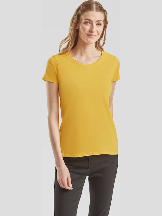 Fruit of the Loom Γυναικείο Διαφημιστικό T-shirt Κοντομάνικο Sunflower