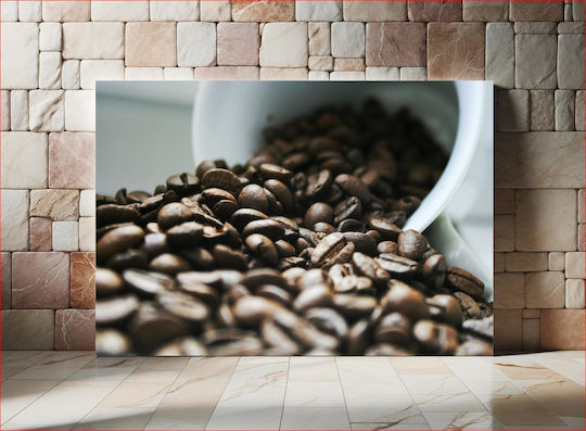 Πίνακας Close-up Coffee Beans Κοντινό Πλάνο Κόκκων Καφέ 150x100
