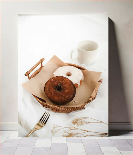Painting A Basket Donuts Coffee 80x120