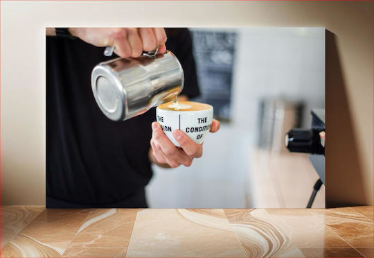 Πίνακας Making A Cup Coffee Φτιάχνοντας Ένα Φλιτζάνι Καφέ 120x80