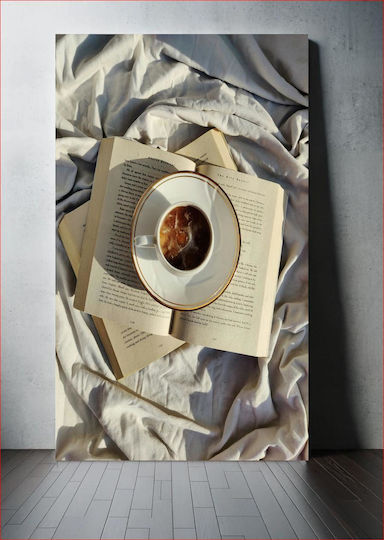 Gemälde Kaffee Offene Bücher Auf Stoff Kaffee Offene Bücher Auf Stoff 100x150