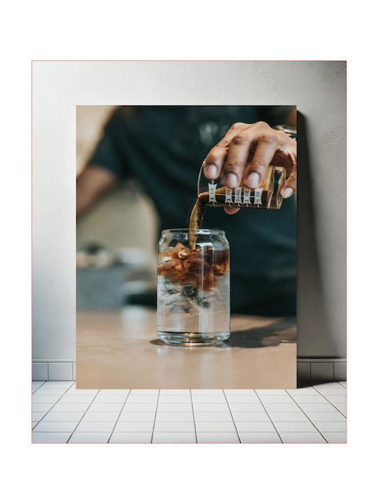 Πίνακας Pouring Coffee Into Glass Ρίχνοντας Καφέ Ποτήρι 80x120