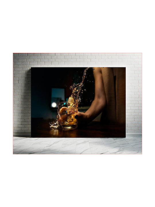 Whiskey im Glas spritzend Gemälde 100x70