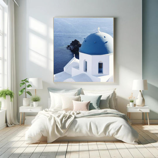 Santorini-Kirche am Meer Gemälde 90x90