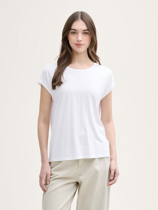 Tom Tailor Basic Γυναικείο T-shirt Λευκή