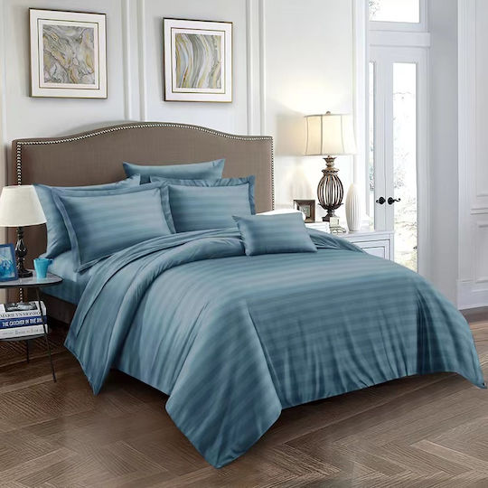 To megalo pazari Sheet Sets King Size with Elastic 220x240cm. Petrol 4pcs