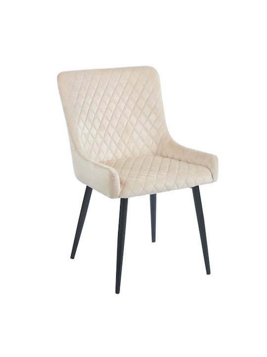 Vanesa Καρέκλα Τραπεζαρίας Βελούδινη Beige 52x55x85εκ.