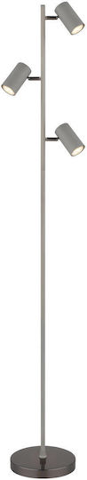 Globo Lighting Robby Floor Lamp Height 154xDepth 23cm with Lamp Bulb Base GU10 Grey