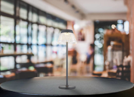 Globo Lighting Μεταλλικό Πορτατίφ LED με Γκρι Καπέλο και Βάση