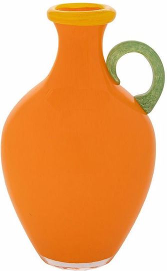 Handgefertigte Glasvase 18x7x27cm Orange