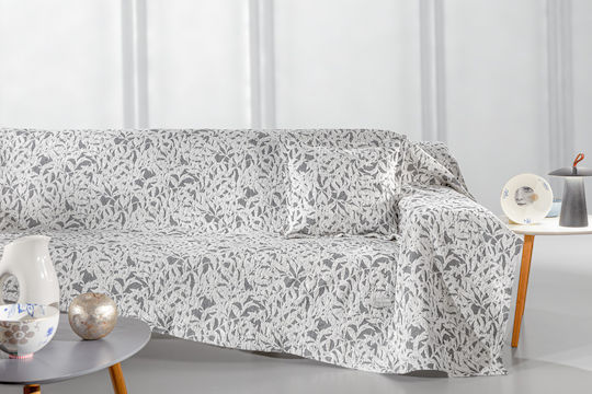 Guy Laroche Blossom Sesselüberwurf Chenille 180x145cm Rauch