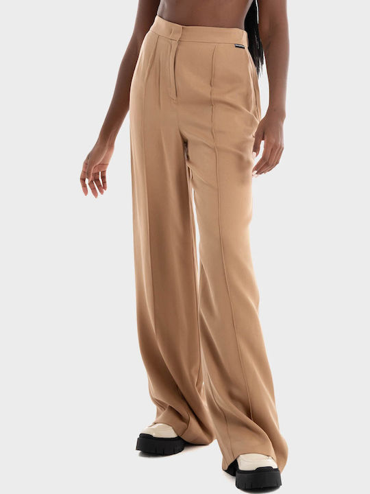 Γυναικείο Υφασμάτινο Παντελόνι Light Brown