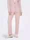 Raven Women's Fabric Trousers Regular Fit Pink