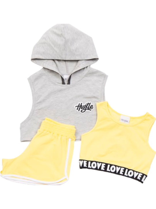 Trax Kids' Set with Leggings Summer 3pcs Yellow