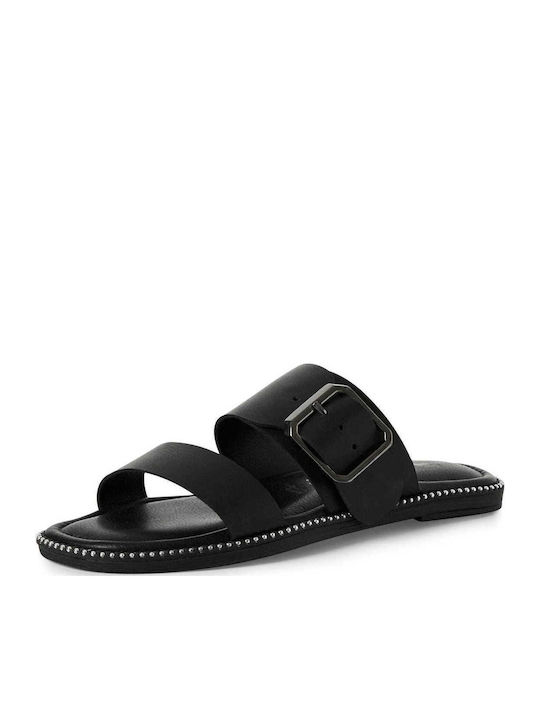 Tamaris Leather Women's Flat Sandals in Black C...