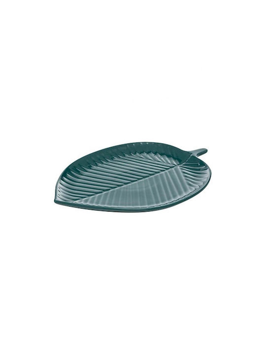 Atmosphera Frunză Platou Decorativ Ceramică Verde 1buc 34.5x26x2.5buc