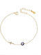 Senza Women's Bracelet with Eye Design in Silver Gold Plated 17cm