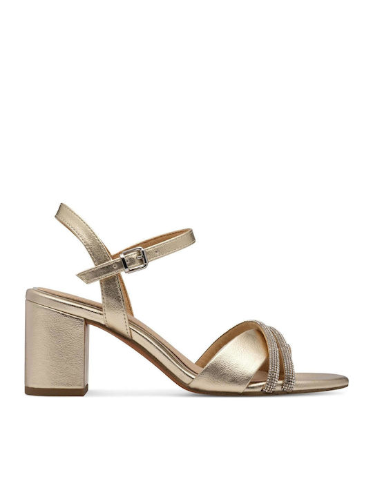 Sandalen mit Strass Gold