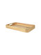 Kaemingk Holz Rechteckig Serviertablett mit Griffen in Beige Farbe 48.5x30.5x5.5cm 1Stück