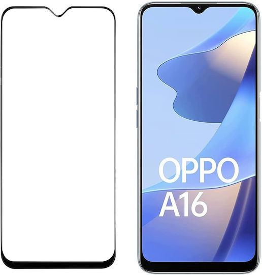 Full Glue Full Face Tempered Glass Μαύρο (Oppo A16s)