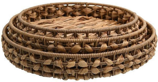 Fylliana Wicker Round Decorative Tray 3pcs