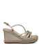 Women's Leather Platform Shoes Gold