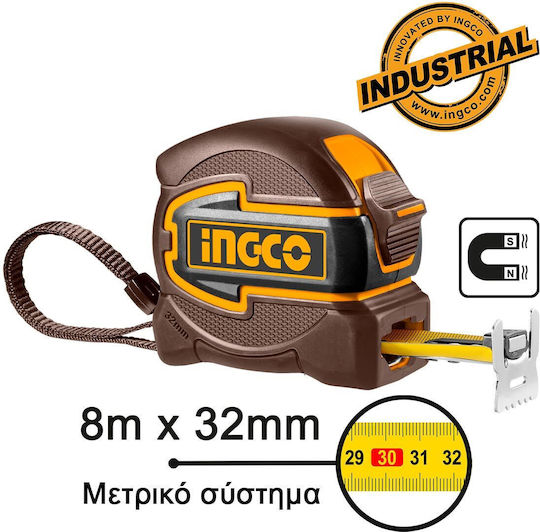 Ingco Tape Measure with Magnet 32mm x 8m