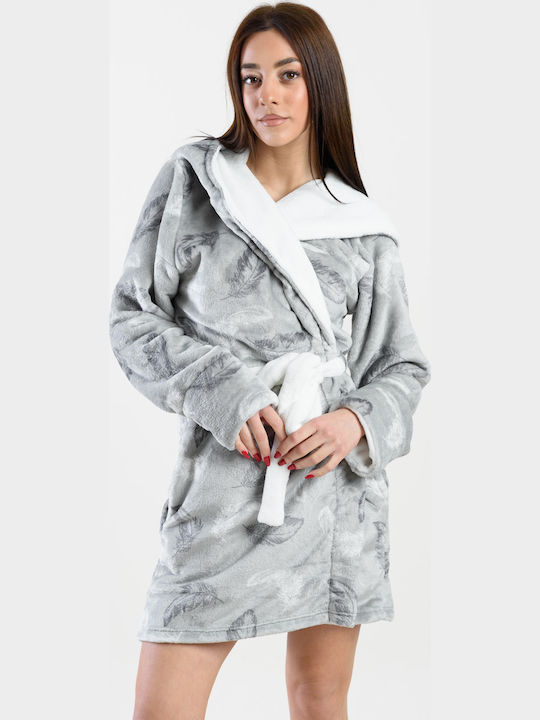 Koyote Winter Damen Vlies Robe Gray