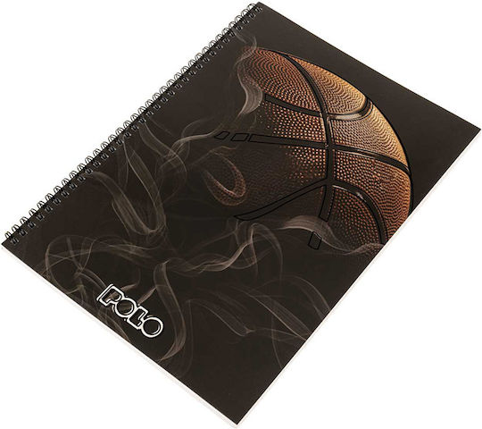 Caiet spirală Polo design baschet A4 2 materii 60 foi 70gsm
