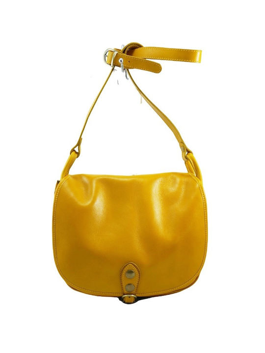 Leder Damentasche Schultertasche Gelb