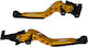 Apido Set Brems-/Kupplungshebel für Motorräder Flexibel Einstellbar für Sym VF 185 Schwarz 34838012
