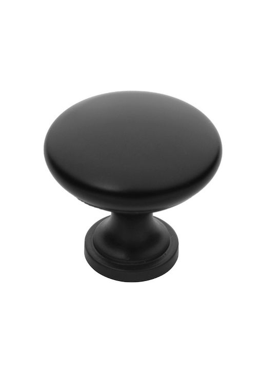 Import Hellas 6030 Knopf Möbelgriff aus Zamak & Metallisch Black Ø30mm 6030.BL 1Stück