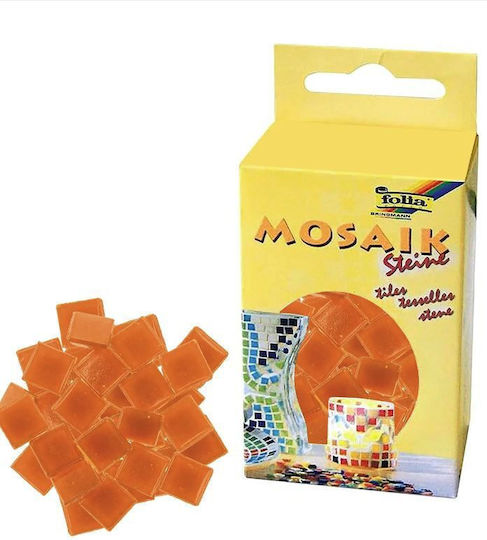 Ψηφιδες Μωσαϊκα Πλακακια 200gr 300τεμ 10x10mm Πορτοκαλι