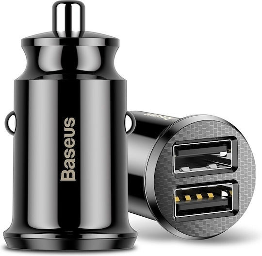 Baseus Auto-Ladegerät 10W 3.1A mit Anschlüssen: 2xUSB Schwarz Farbe