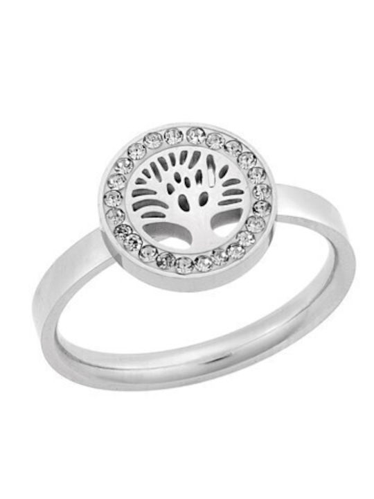 Senza Damen Ring mit Steinen aus Stahl