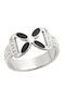 Senza Damen Ring mit Steinen aus Stahl